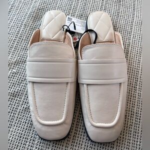 Zara Cream Slide Loafers